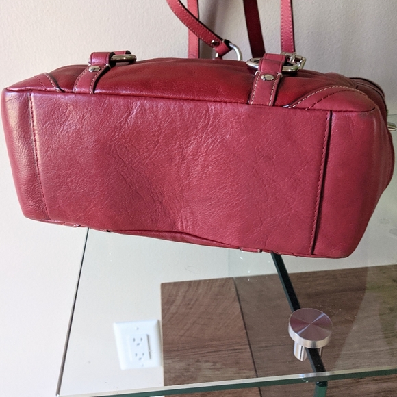 Coach Red Leather Gallery Lunch Shopper Tote - Picture 8 of 13